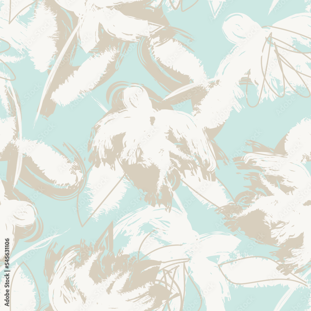 Floral Brush strokes Seamless Pattern Design Floral Brush strokes Seamless Pattern Design