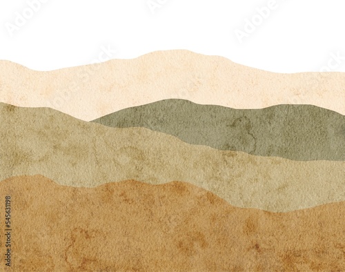 Abstract watercolor illustration of mountains landscape