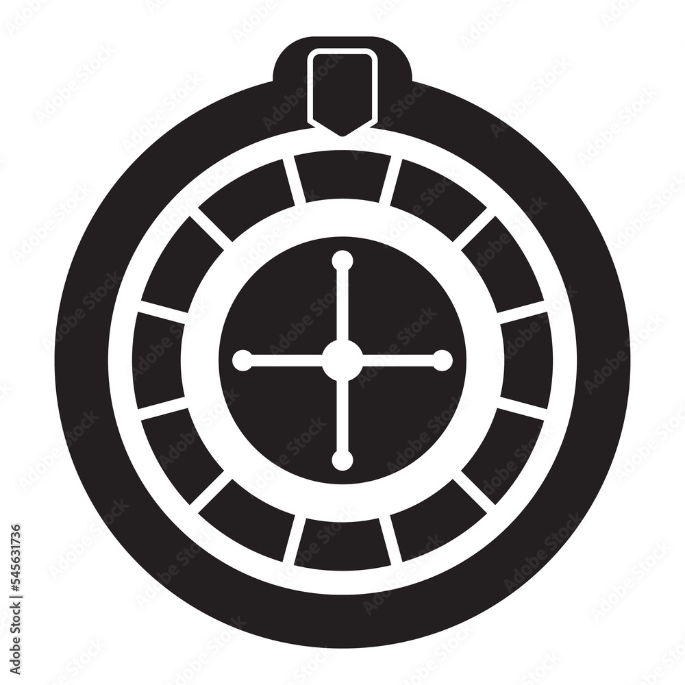 Roulette icon. Wheel for game and win jackpot illustration. Roulette icon. Wheel for game and win jackpot illustration.