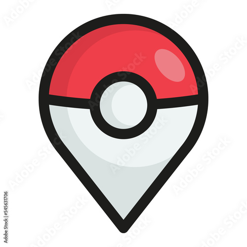 Game gps navigation icon. Map pin in thin line illustration.