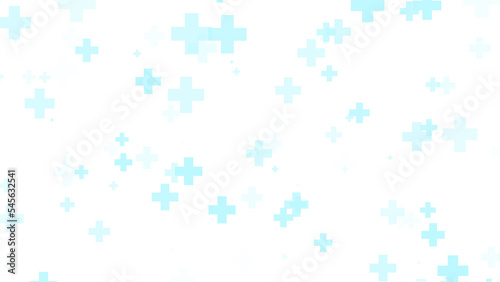 Abstract white blue green colors cross pattern healthcare background.