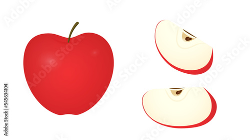 Graphic design vector material about red apple