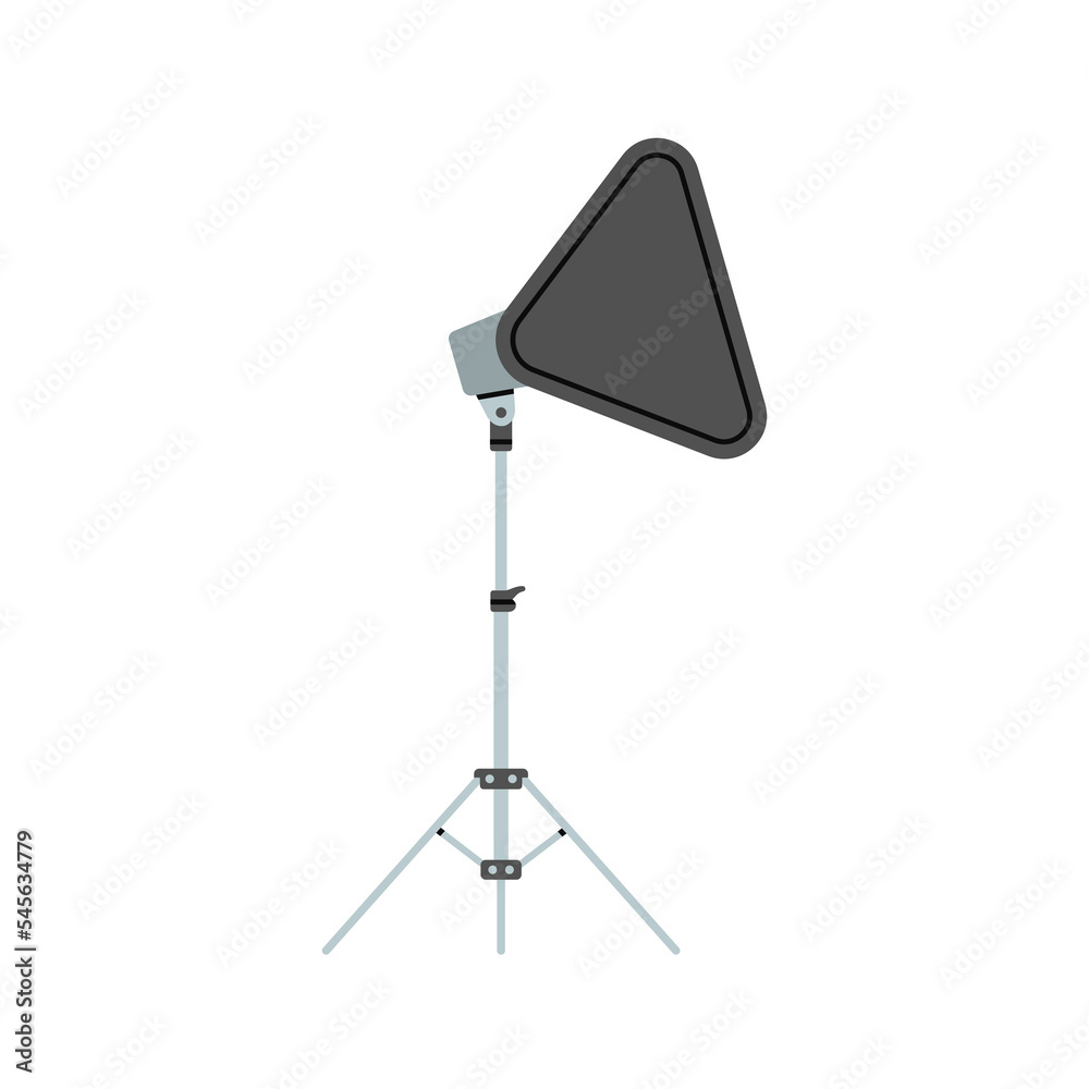 Illustration of a striplight softbox. Professional photography equipment for studio lightning. Production process. Vector illustration isolated on white background Illustration of a striplight softbox. Professional photography equipment for studio lightning. Production process. Vector illustration isolated on white background