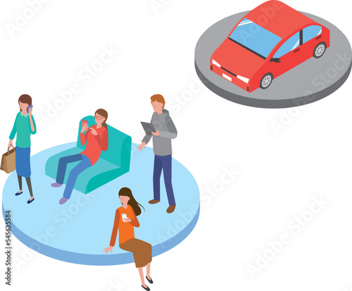 若者の車ばなれのイメージイラスト