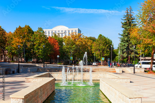 Central square in Yessentuki city, Russia