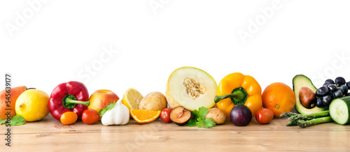 Obst und Gemüse Banner freigestellt  Hintergrund transparent