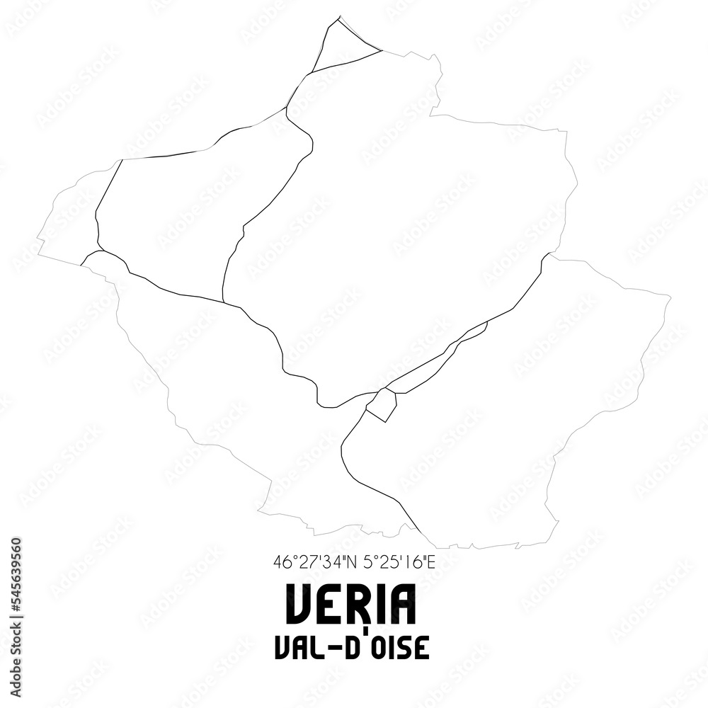 VERIA Val-d'Oise. Minimalistic street map with black and white lines.