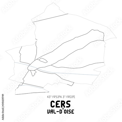 CERS Val-d Oise. Minimalistic street map with black and white lines.