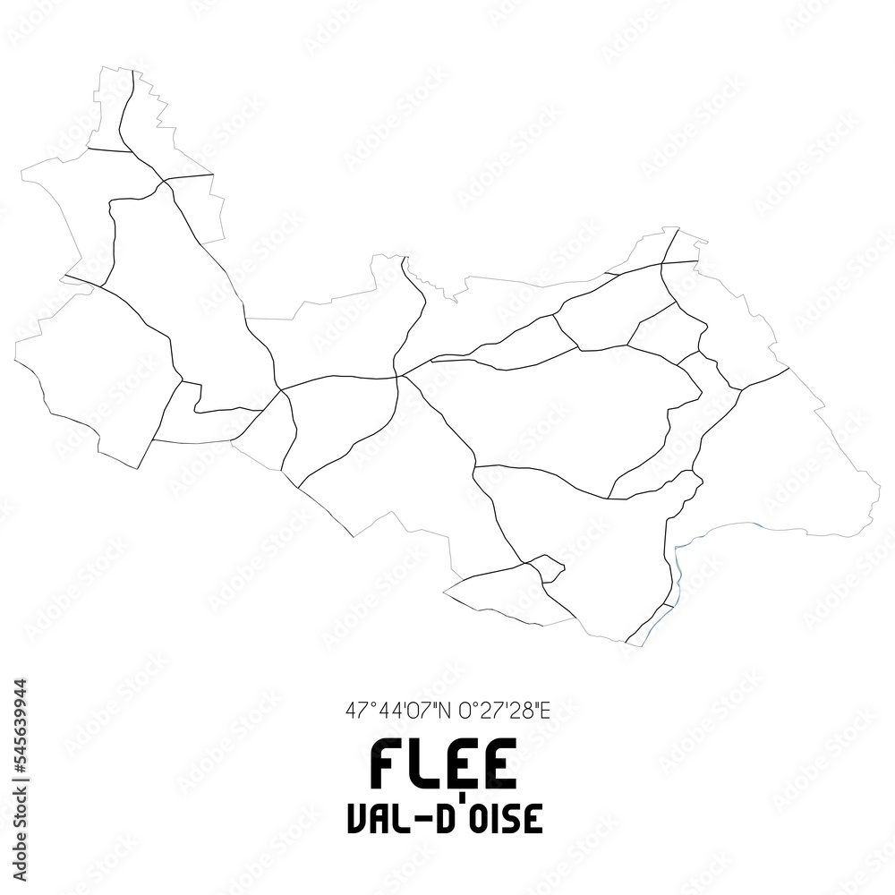 FLEE Val-d'Oise. Minimalistic street map with black and white lines. FLEE Val-d'Oise. Minimalistic street map with black and white lines.