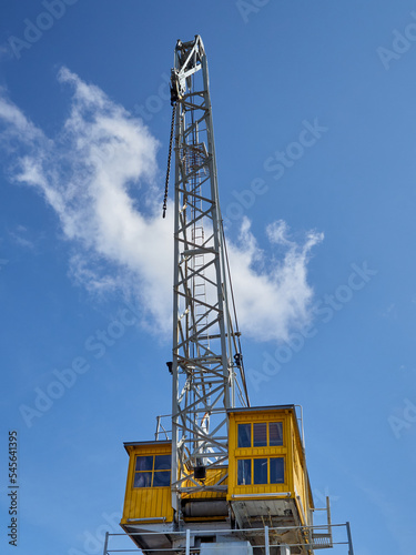 Wallpaper Mural Historical restored yellow harbor crane from 20th century in San Esteban de Pravia. Muros de Nalon, Asturias, Spain Torontodigital.ca