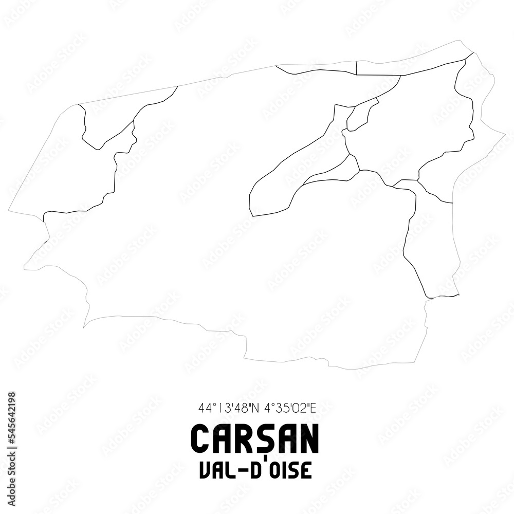 CARSAN Val-d'Oise. Minimalistic street map with black and white lines.