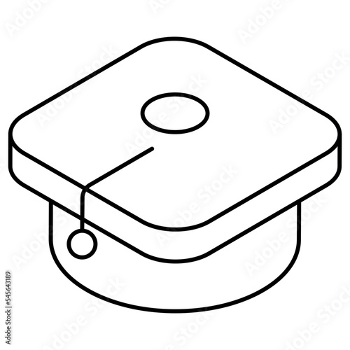 Academic cap icon, vector design of mortarboard