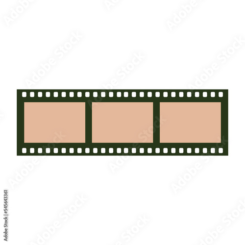 Poster with developed film. Dark room supplies. Retro photo shooting and printing concept. Art and hobbies. Hand drawn vector illustration isolated on white background.
