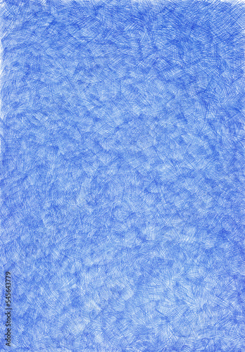 Hand strokes with blue pen on white paper. Good for blue banner or backdrop. Line art, hand drawn illustration.