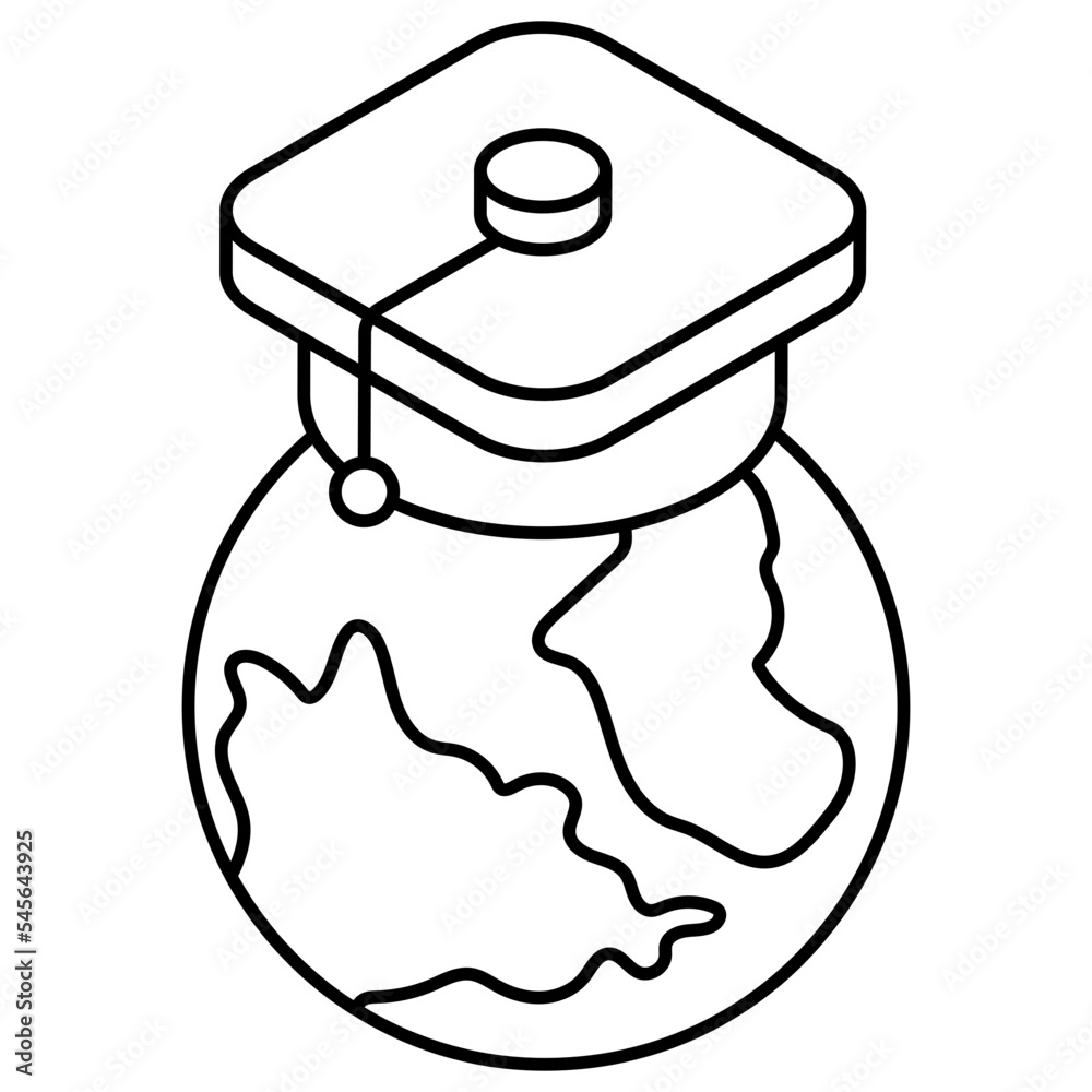 Trendy design icon of global education Trendy design icon of global education