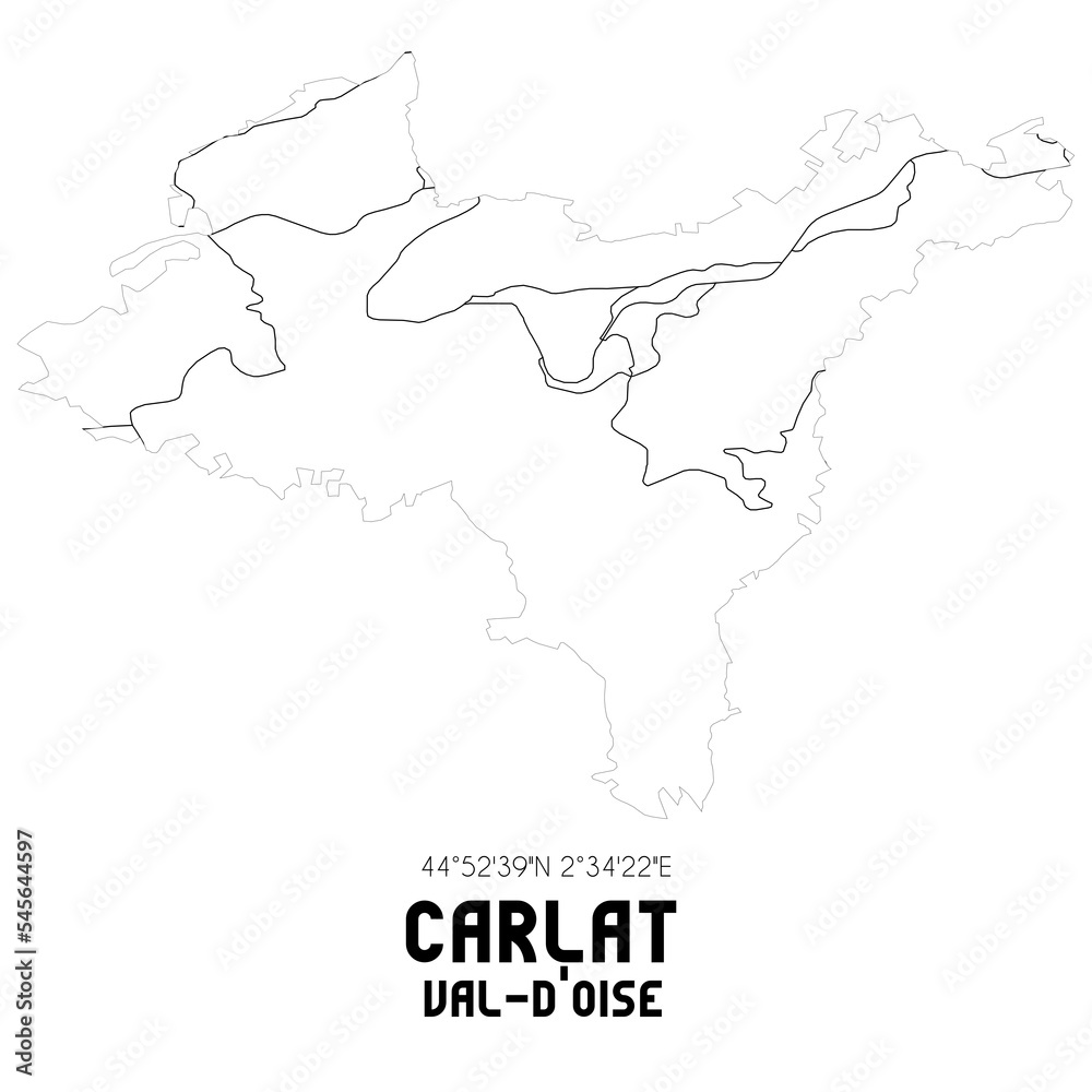 CARLAT Val-d'Oise. Minimalistic street map with black and white lines.