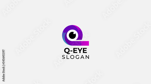 
Eye Logo With Letter Q Initial Logo Template
