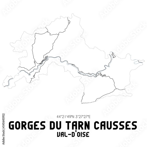 GORGES DU TARN CAUSSES Val-d'Oise. Minimalistic street map with black and white lines.