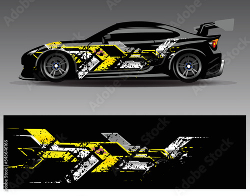 Car wrap decal design vector  custom livery race rally car vehicle sticker and tinting