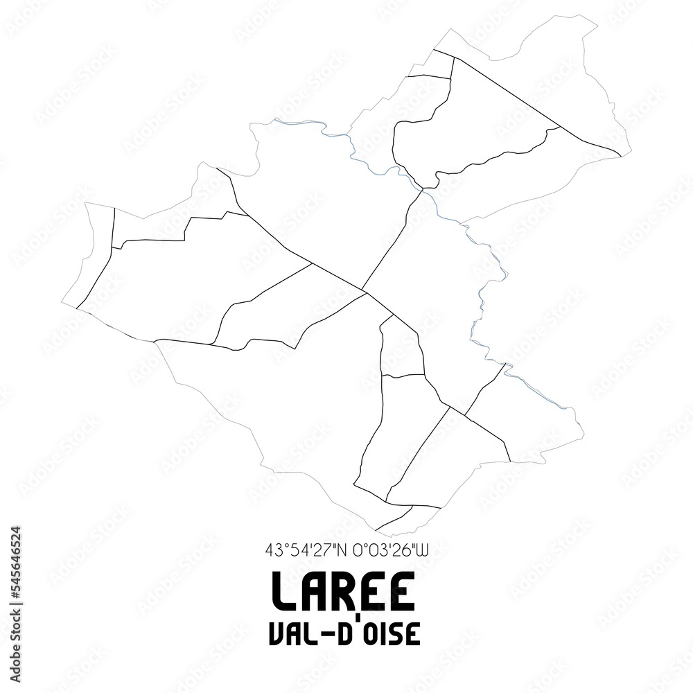 LAREE Val-d'Oise. Minimalistic street map with black and white lines.