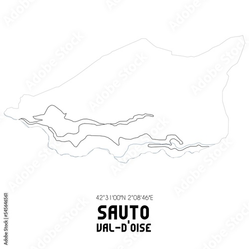 SAUTO Val-d'Oise. Minimalistic street map with black and white lines. photo