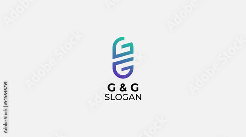 Letters G G, G&G logo design icon vector template