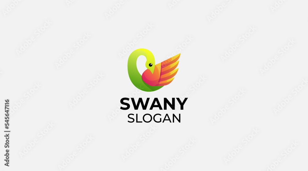Unique Swan logo design and symbol vector template