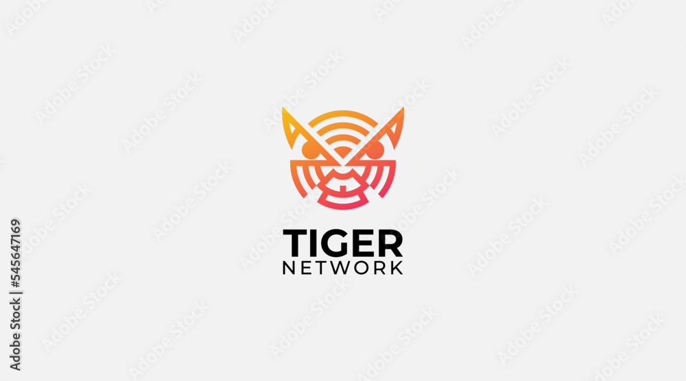 Tiger network Creative logo vector illustration
