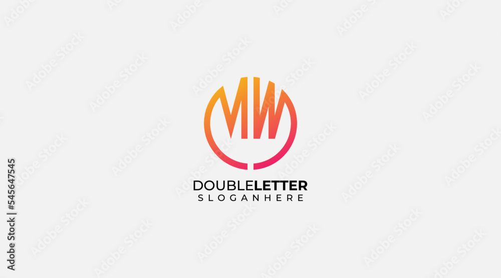 Abstract letter MW door vector logo icon design inspiration modern illustration