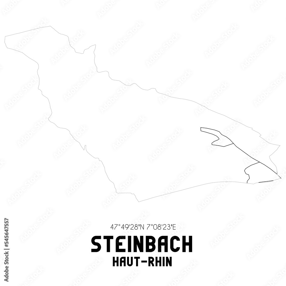 STEINBACH Haut-Rhin. Minimalistic street map with black and white lines.