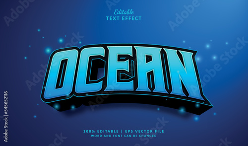 Ocean editable text effect style esport