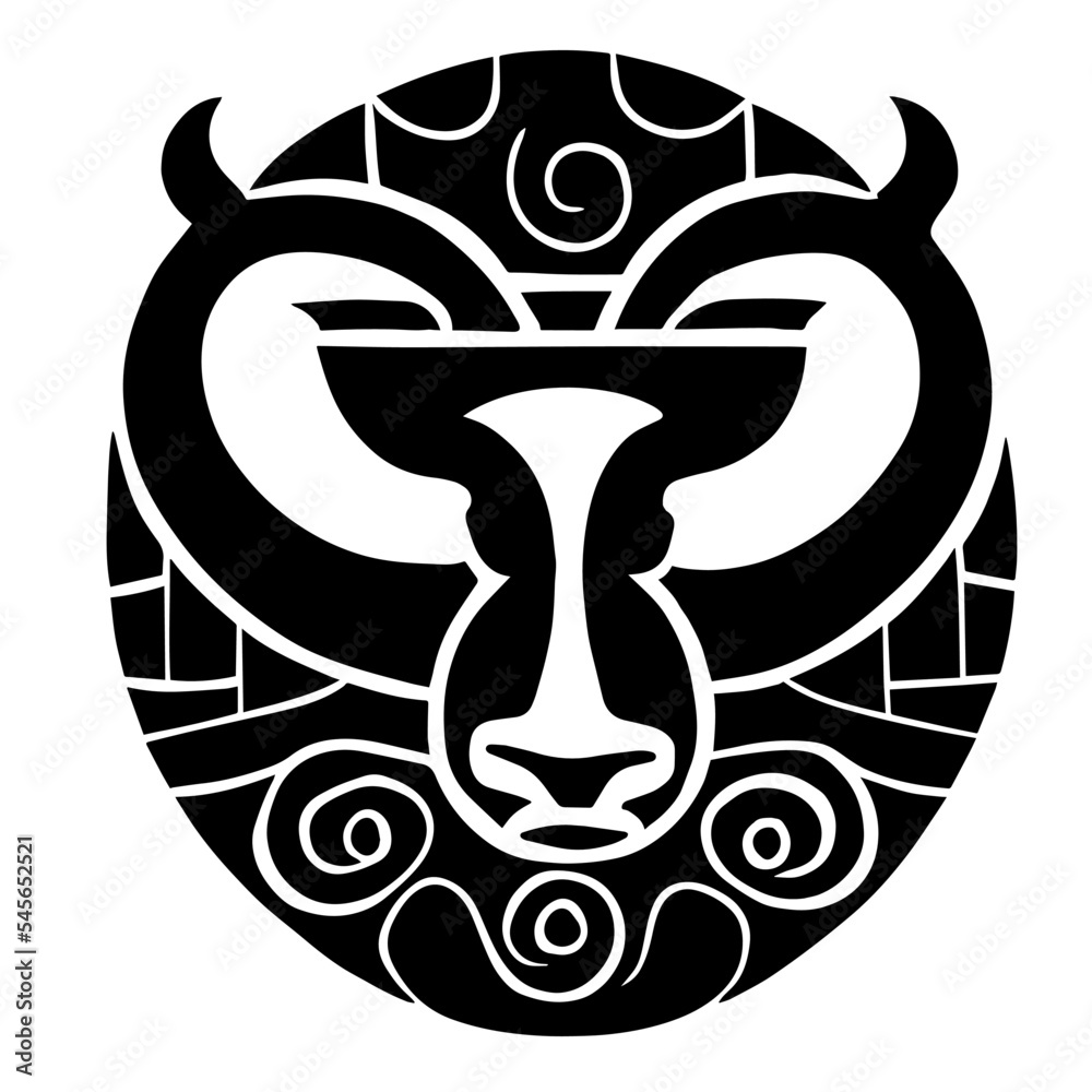 Bull tribal tattoo Polynesian Samoan Maori Aboriginal pattern art ...