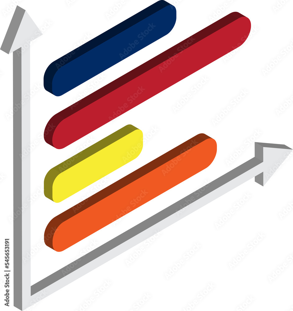 stock chart and growth illustration in 3D isometric style stock chart and growth illustration in 3D isometric style