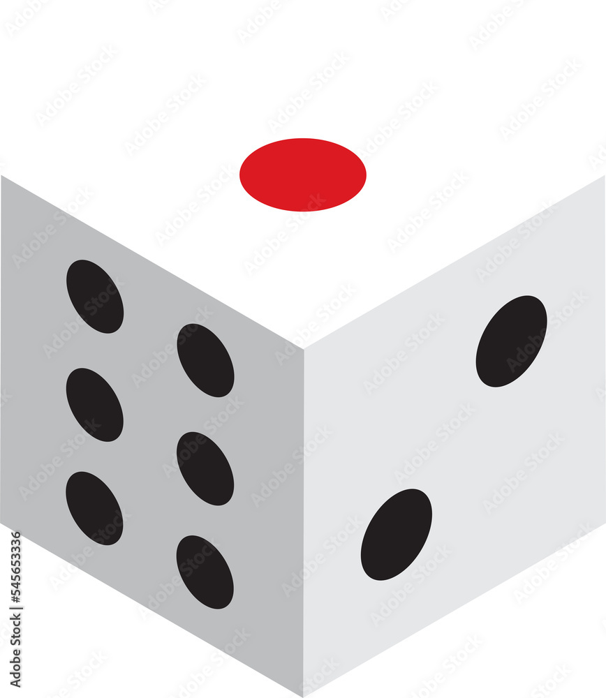 dice illustration in 3D isometric style dice illustration in 3D isometric style