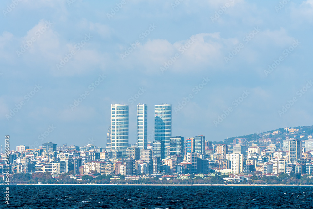 Istanbul, Turkey- 11 12 2022. Turkey, Istanbul, View of Sea of Marmara and buildings on coast.
