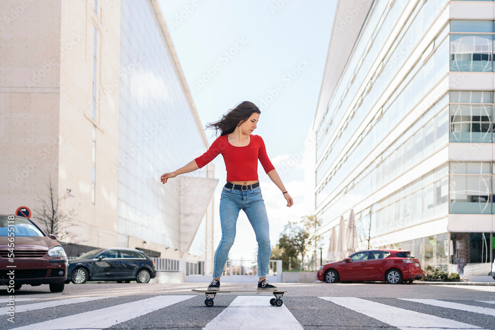 Cool Skater Woman in the Street