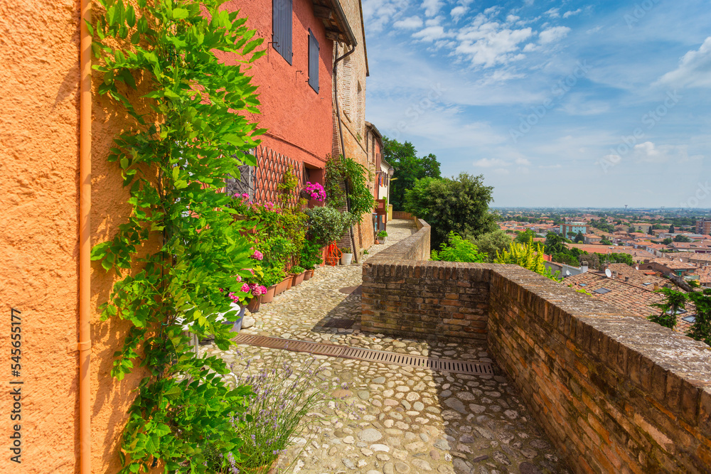 Italian street in a small provincial town of Tuscan Italian street in a small provincial town of Tuscan