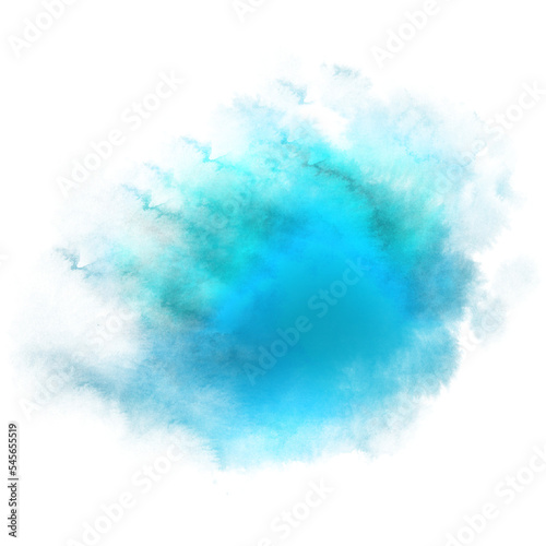 A blue watercolor spot. Texture.