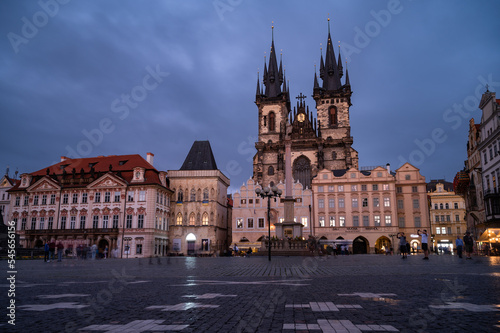 Prague, Czech Republic 02 June, 2022, Tyn Church and Old Town Square,