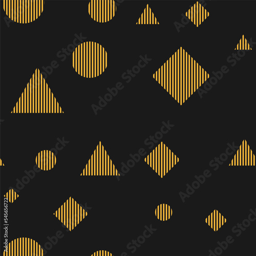 Different geometric shapes on a black background. geometrical forms. Vector. photo