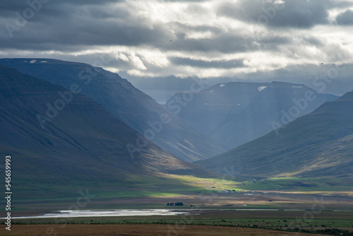 Landscape viewed from the Ring road during summer in northern Iceland 