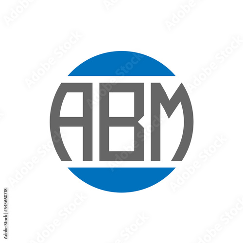 ABM letter logo design on white background. ABM creative initials circle logo concept. ABM letter design. photo