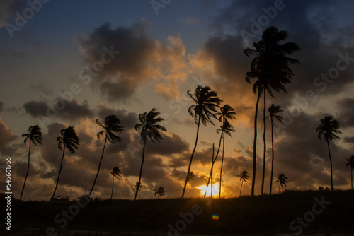 People have fun at brazilian sunrise beach on October, 2022, Porto de Galinhas, Brazil.