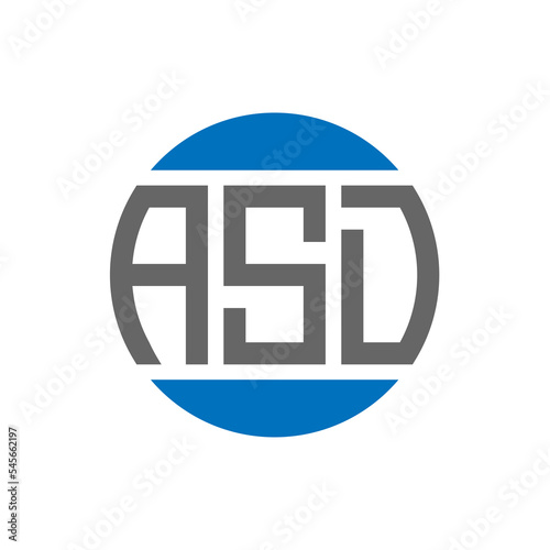 ASD letter logo design on white background. ASD creative initials circle logo concept. ASD letter design.