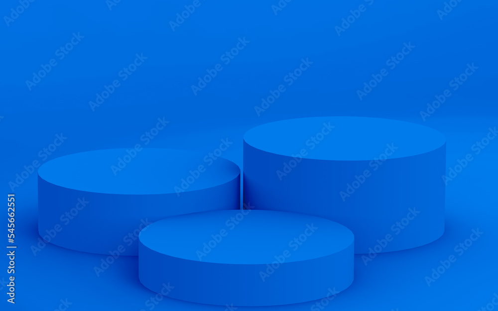 Abstract 3d blue color cylinder podium minimal studio background. Abstract 3d blue color cylinder podium minimal studio background.