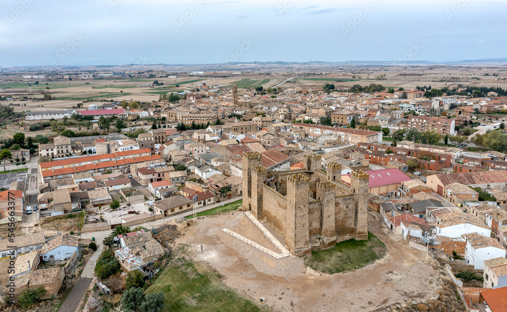 Castle in Sadaba with beauty sky in Saragossa Aragon Spain