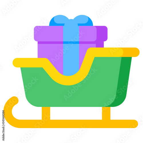 Creative design icon of Santa sleigh 