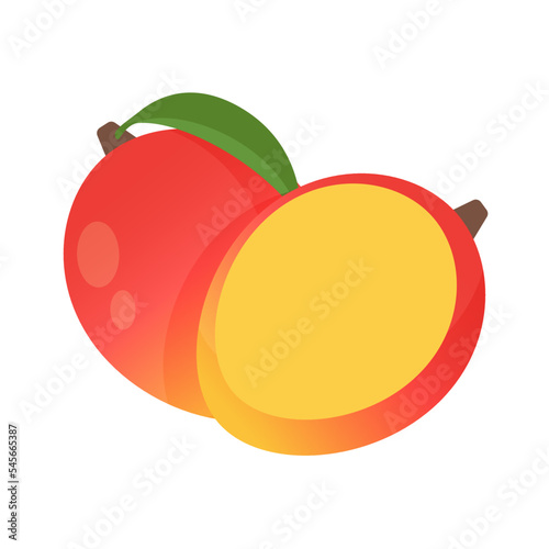 halved yellow mango vector delicious sweet fruit