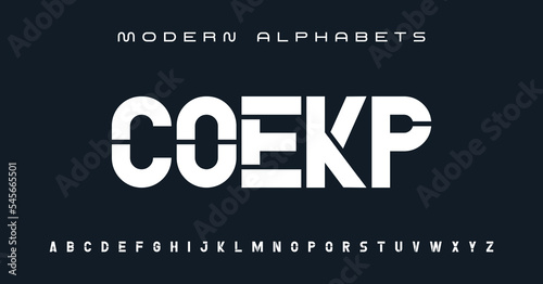 Sports modern tech font typography. MINIMAL vector typeface for a company. Modern gaming fonts for logo design.