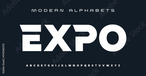 Sports modern tech font typography. MINIMAL vector typeface for a company. Modern gaming fonts for logo design.